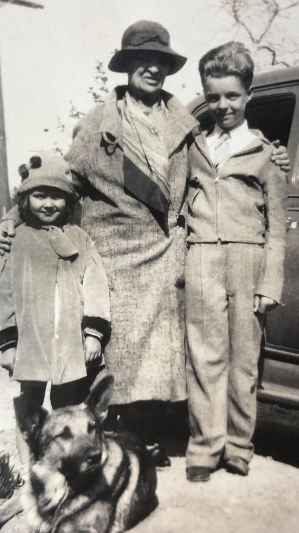 Uncle Jack as a child in a black and white photo, with his mother and a young family member.