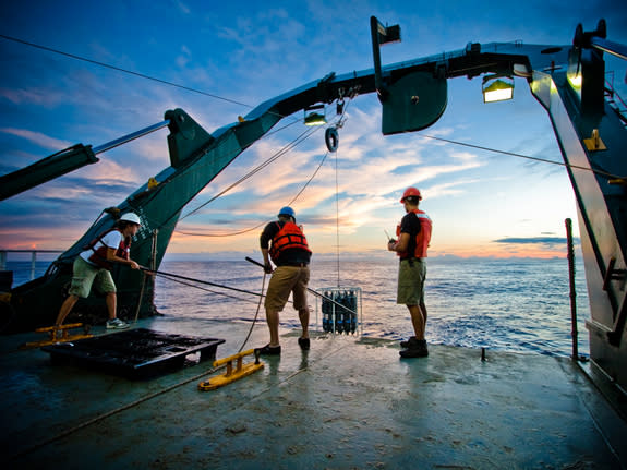 Water samples were collected during research cruise in the Pacific Ocean.