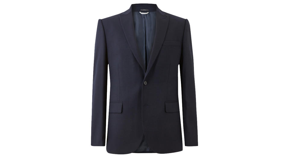 Navy Regular Fit Wool Blend Jacket 