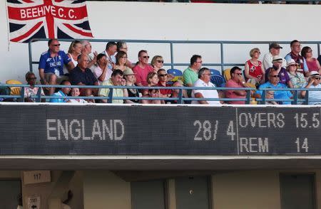 Cricket - West Indies v England - Third Test - Kensington Oval, Barbados - 2/5/15 General view of the scoreboard Action Images via Reuters / Jason O'Brien