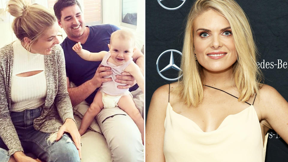 Erin Molan and Sean Ogilvy, pictured here with their daughter.