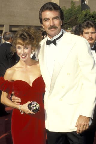 <p>Ron Galella/Ron Galella Collection via Getty</p> Jillie Mack (Left) and Tom Selleck (Right) in 1986