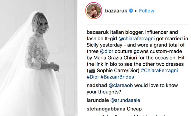 See The Custom Dior Wedding Gowns Chiara Ferragni Wore in Sicily