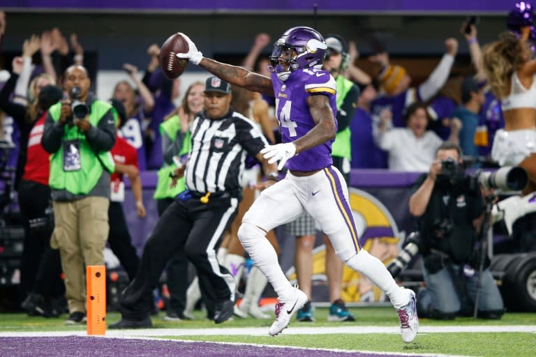 With New Orleans leading 24-23 and only 10 seconds to play Stefon Diggs ran in a desperation 61-yard touchdown pass giving the Minnesota Vikings a dramatic 29-24 playoff win