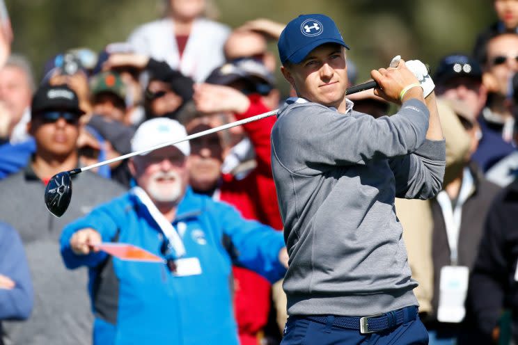 Jordan Spieth had a great day at Pebble Beach. (Getty Images)