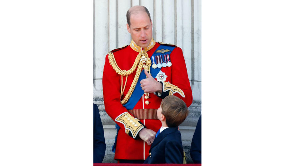 William gives Louis a thumbs up