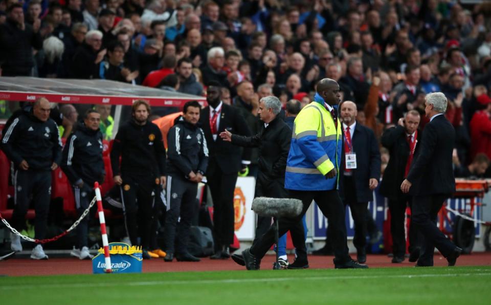 Mourinho and Mark Hughes did not shake hands in 2017 (Nick Potts/PA) (PA Archive)