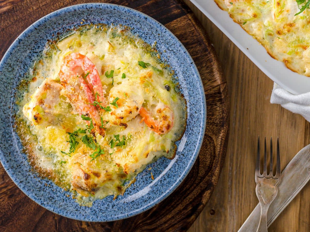 Fish gratin: a quick and delicious alternative to a traditional fish pie  (Rockfish)