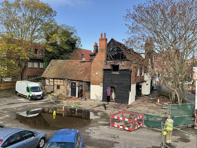 The fire-damaged Burn Bullock in Mitcham