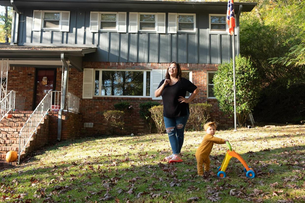 Alison Buckner in front of her home near Birmingham, Alabama, on Nov. 2, 2022