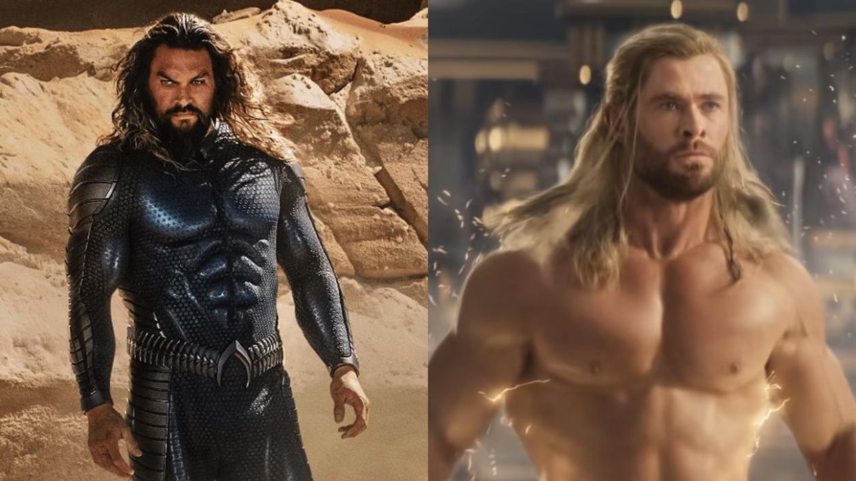  Jason Momoa as Aquaman/Chris Hemsworth as Thor. 