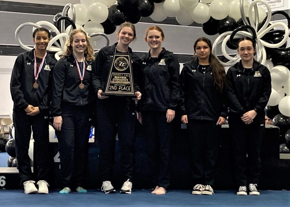 The Abilene High girls finished second as a team at the district gymnastics meet Thursday in Odessa.