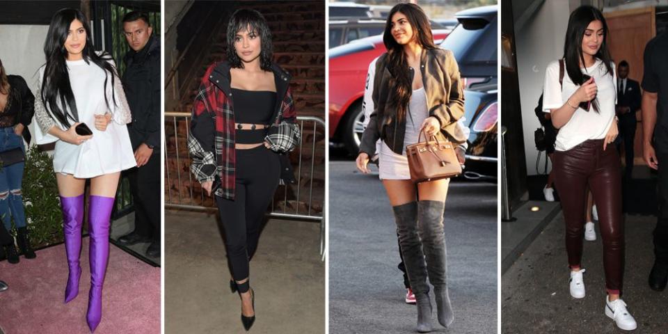 <p>Kylie Jenner's style changes <a rel="nofollow noopener" href="http://www.seventeen.com/beauty/celeb-beauty/g2863/kylie-jenner-rainbow-hair/" target="_blank" data-ylk="slk:more than her hair color;elm:context_link;itc:0;sec:content-canvas" class="link ">more than her hair color</a>, but she always looks fierce. Here some of her best-ever looks that rightfully earned her the name King Kylie. </p>