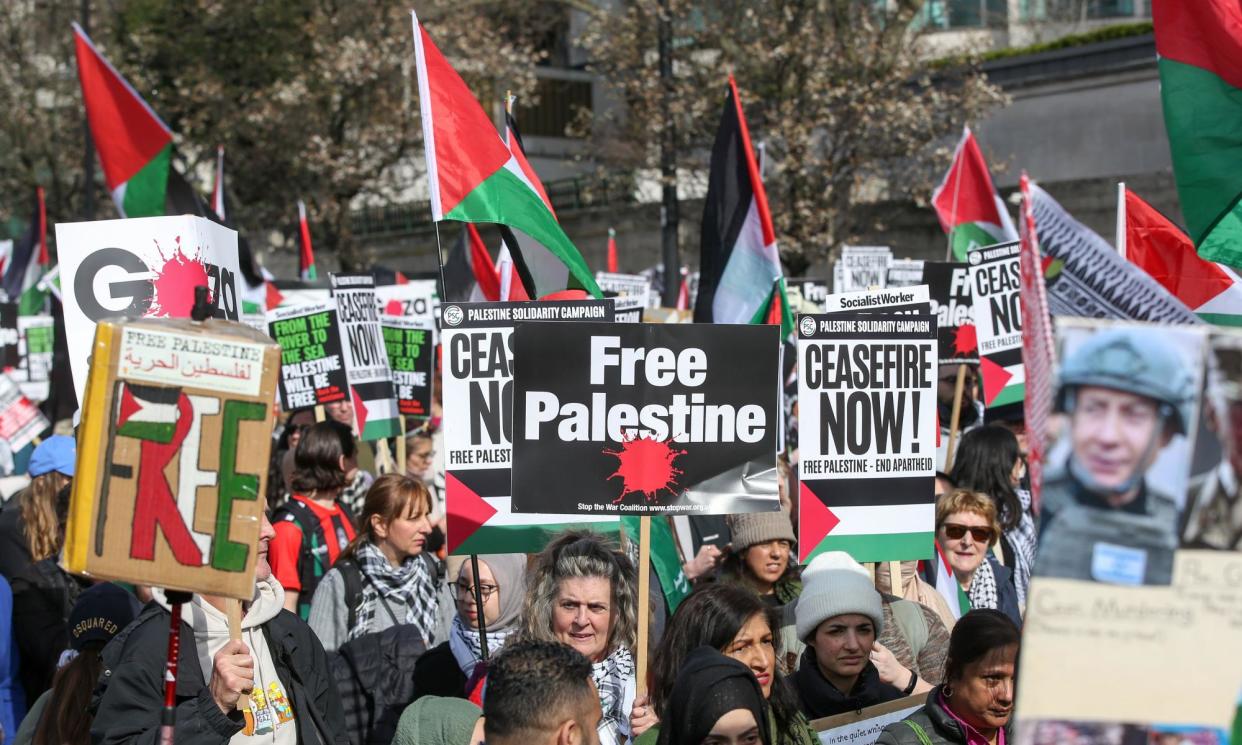 <span>‘Hasan’, a Palestinian citizen, has attended pro-Palestine protests in the UK and his lawyers argued his activism would put him at risk if he were to return to Israel. </span><span>Photograph: Steve Taylor/Sopa Images/Rex/Shutterstock</span>