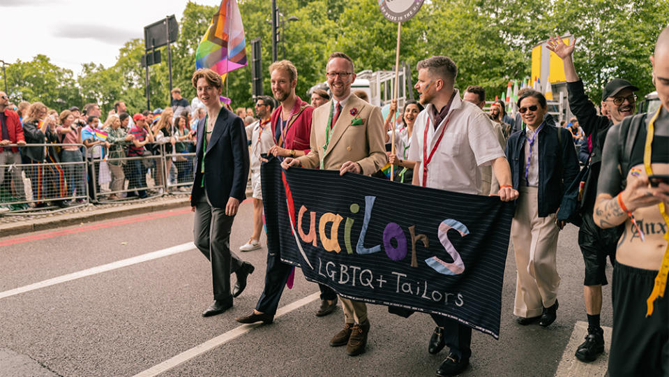 The Quailors march London Pride on July 1, 2022.