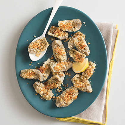 Broiled Artichoke Hearts with Lemon Crumbs