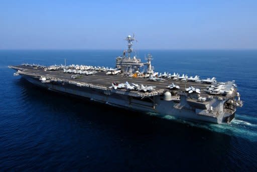 A handout picture from US Navy shows the USS John C. Stennis -- a Nimitz-class aircraft carrier. The United States will shift the majority of its naval fleet to the Pacific by 2020 as part of a new strategic focus on Asia, Pentagon chief Leon Panetta has told a summit in Singapore