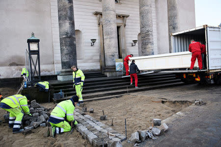 Christiansborg Castle Church is seen after the announcement of Prince Henrik's death, in Copenhagen, Denmark, February 14, 2018. Ritzau Scanpix Denmark/Philip Davali via REUTERS