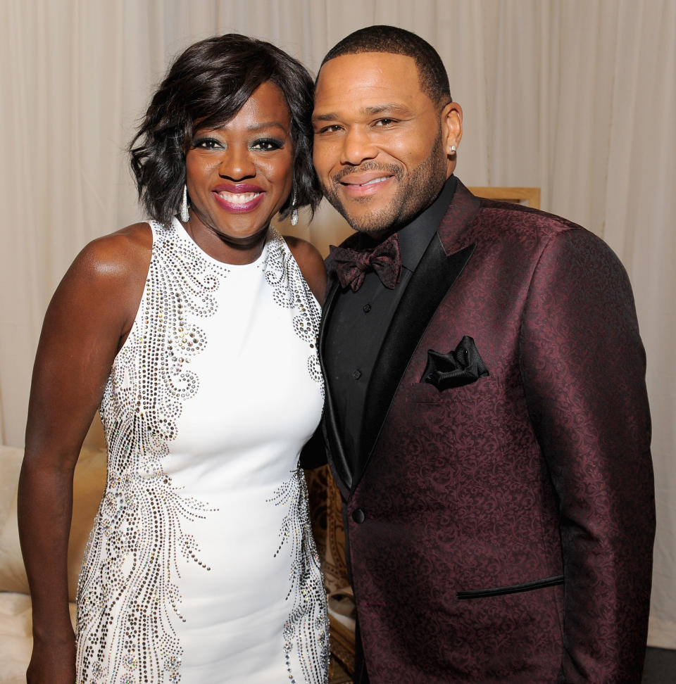 Actors Viola Davis (L) and Anthony Anderson attend the Backstage Creations Celebrity Retreat at The 47th NAACP Image Awards.