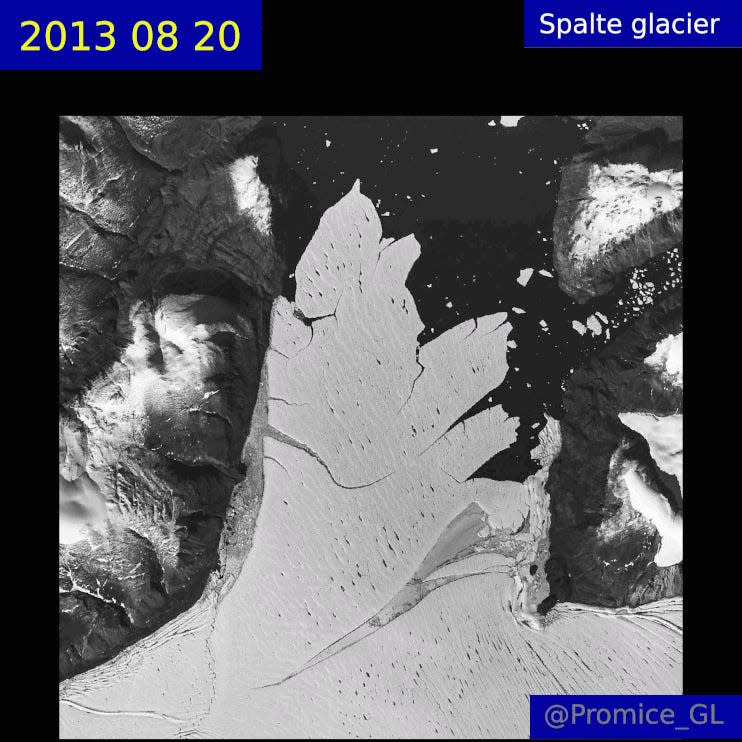 Spalte glacier gif n79 greenland ice sheet