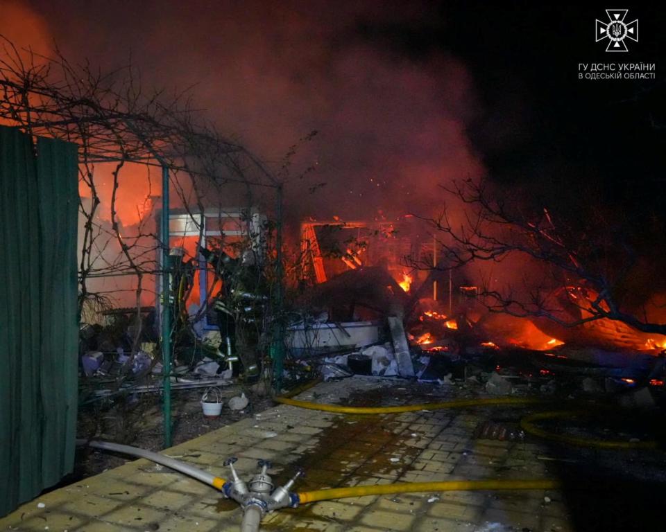 Aftermath of a Russian drone strike in Odesa (via REUTERS)