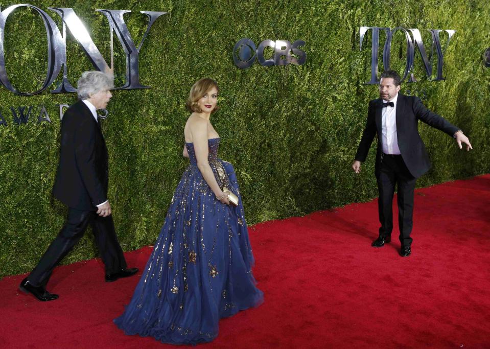 Singer Jennifer Lopez arrives for the American Theatre Wing's 69th Annual Tony Awards at the Radio City Music Hall in Manhattan