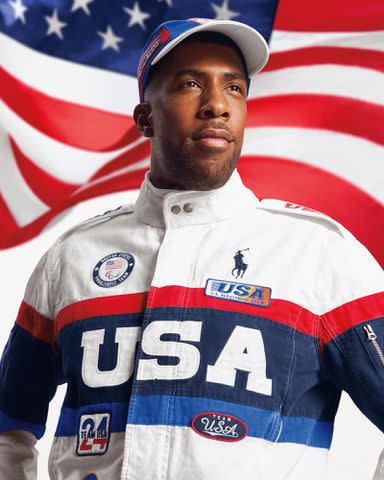 <p>courtesy Ralph Lauren</p> Team USA's Jamal Hill in his closing ceremony uniform