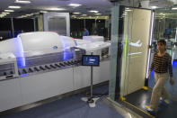 New TSA screening equipment at Harry Reid International Airport is displayed, Wednesday, March 6, 2024, in Las Vegas. (AP Photo/Ty ONeil)