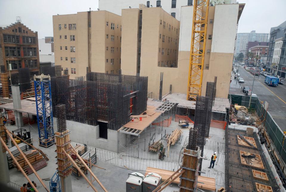 A 302-unit residential building under construction at 434 Minna Street in San Francisco, California on Thursday, Sept. 3, 2020.