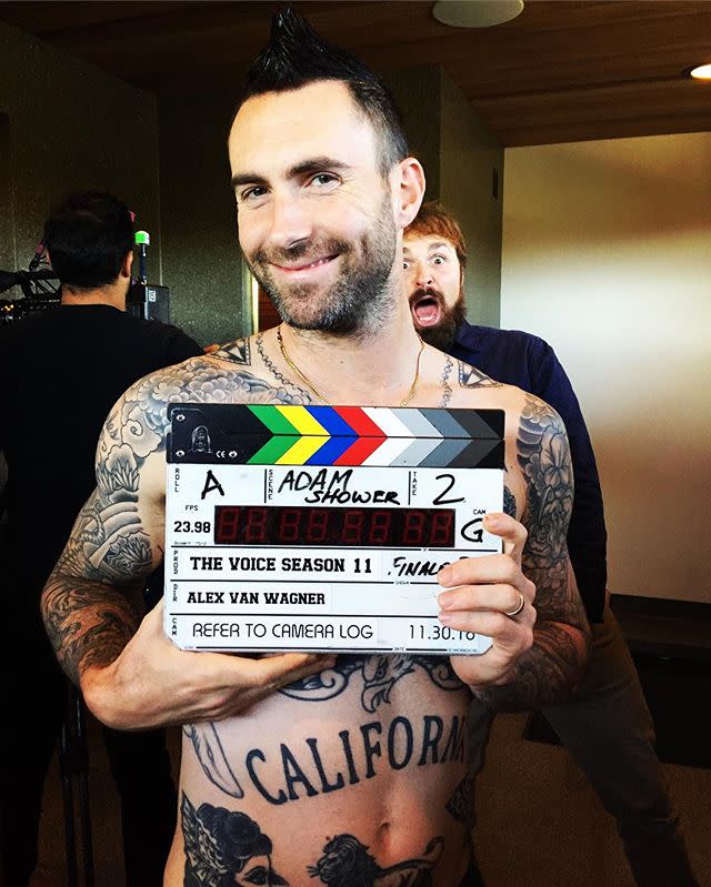 <p>Though he always seems to be shirtless at home, he even goes sans-top for work on <em><a rel="nofollow noopener" href="https://www.countryliving.com/life/entertainment/a25410700/the-voice-adam-levine-reagan-strange-deandre-nico-reactions/" target="_blank" data-ylk="slk:The Voice;elm:context_link;itc:0;sec:content-canvas" class="link ">The Voice</a>, </em>too! Except for when he's channeling <a rel="nofollow noopener" href="https://www.countryliving.com/life/entertainment/a25323627/the-voice-coach-adam-levine-outfit/" target="_blank" data-ylk="slk:Dwayne "The Rock" Johnson;elm:context_link;itc:0;sec:content-canvas" class="link ">Dwayne "The Rock" Johnson</a>, that is. </p><p><a rel="nofollow noopener" href="https://www.instagram.com/p/BNdUrZBAeC-/" target="_blank" data-ylk="slk:See the original post on Instagram;elm:context_link;itc:0;sec:content-canvas" class="link ">See the original post on Instagram</a></p>