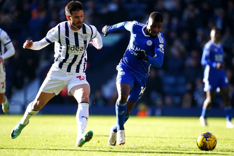 Leicester City's Kelechi Iheanacho (right) and West Bromwich Albion's Okay Yokuslu battle for the ball during the Sky Bet Championship match at The Hawthorns, West Bromwich. -Credit:PA