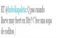 <p>La actriz quiso hacerse la graciosita recordando que la gente de Monterrey tiene fama de tacaña y dijo que cuando hay mucha lluvia allí la ciudad queda hecha una sopa de “coditos”/Ludwika Paleta/Twitter </p>