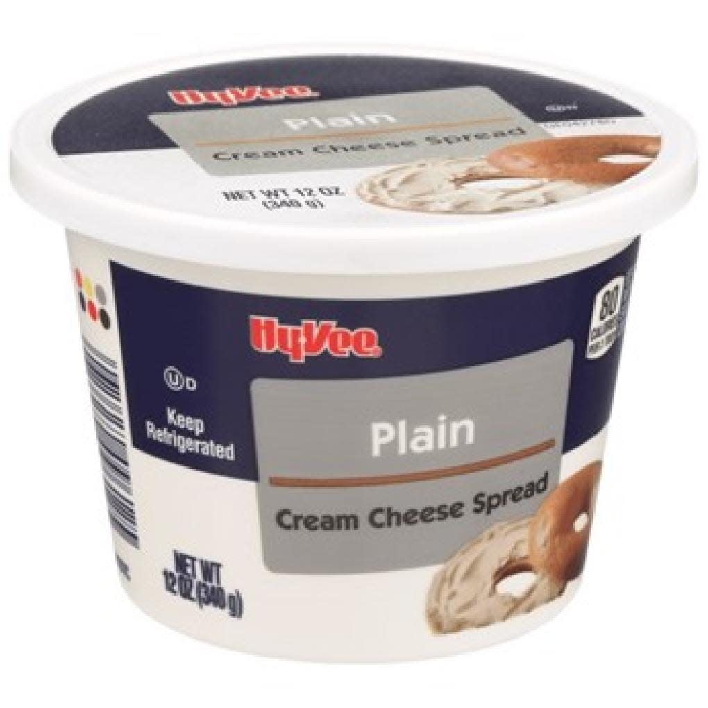 Hy-Vee recalled its plain cream cheese for potentially containing salmonella.
