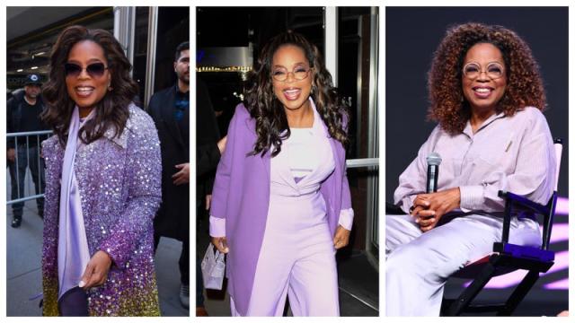 24 Times Oprah Wore the Color Purple to Promote the Movie