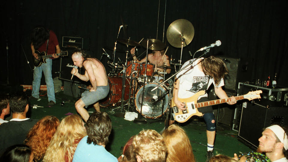 Tool perform live at Club Lingerie in Hollywood on June 2, 1992 in Los Angeles.