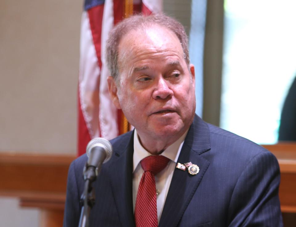 Rockland County Executive Ed Day presents his proposed 2024 county budget at the Robert Yeager Health Center in Pomona Oct. 2, 2023.