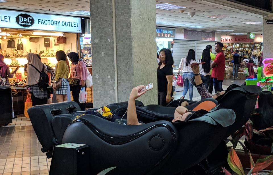 City Plaza, a popular gathering spot for Indonesian FDWs on their days off. One of CDE's three satellite offices is located on the second floor. (PHOTO: Wong Casandra/Yahoo News Singapore)