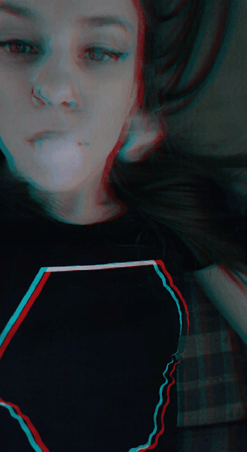 GIF of woman vaping