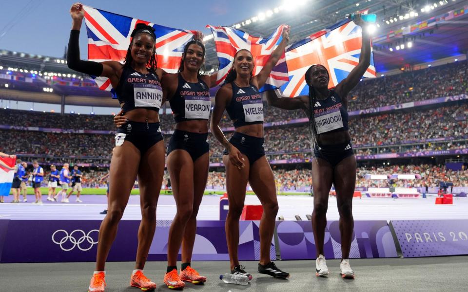 Team GB claimed bronze in the women's 4x400m relay