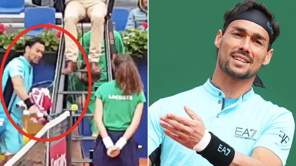 Fabio Fognini fue descalificado del Godó.