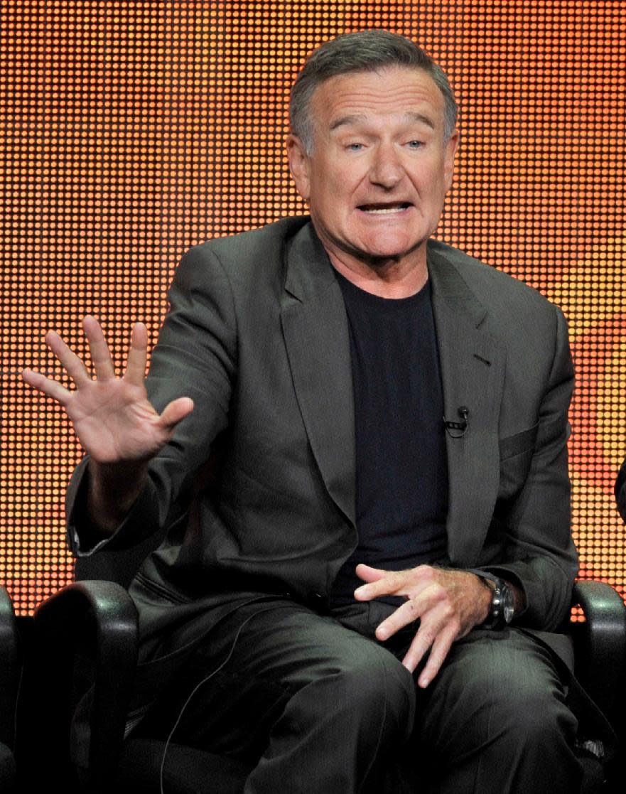 FILE - This July 29, 2013 file photo shows Robin Williams participating in "The Crazy Ones" panel at the CBS Summer TCA in Beverly Hills, Calif. (Photo by Chris Pizzello/Invision/AP, File)