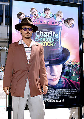 Johnny Depp at the LA premiere of Warner Bros. Pictures' Charlie and the Chocolate Factory