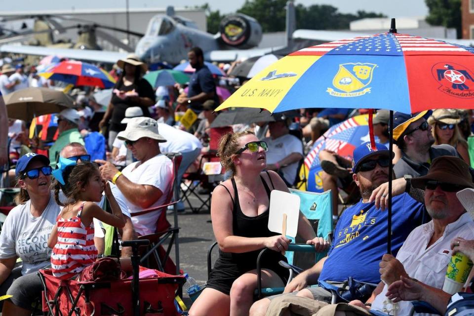 Thousands turned out on the second and final day of the 2021 Kansas City Airshow at the New Century AirCenter in New Century, Kansas, July 4, 2021. The 2020 show was cancelled.