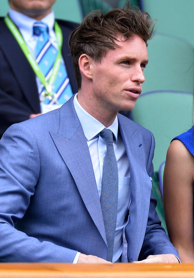 <b>Eddie Redmayne at Wimbledon 2013</b><br><br>The Les Miserables actor looked dapper in his chambray blue suit and tie with pastel shirt.<br><br>[Reuters]