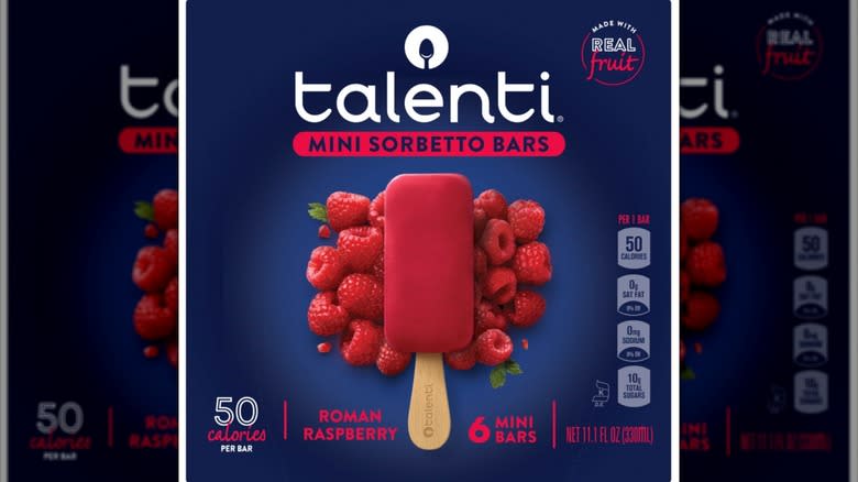 box of Talenti raspberry bars