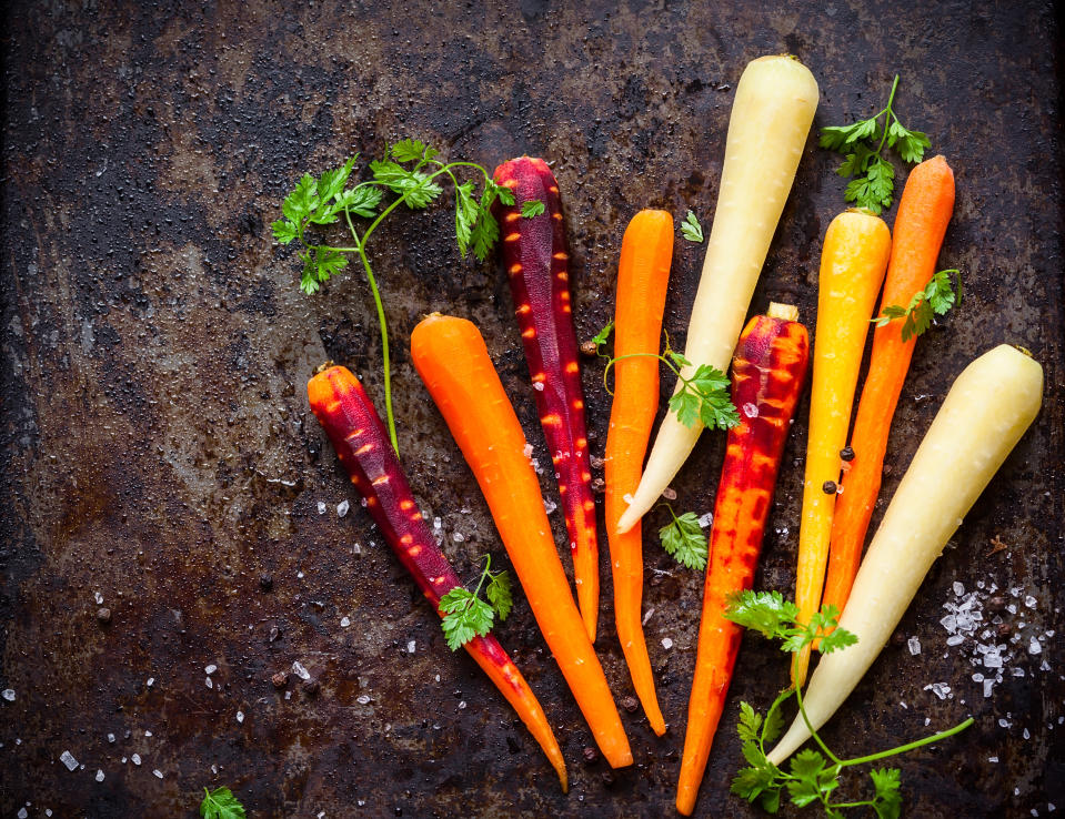 Steamed Rainbow Carrots with Lemon and Sea Salt