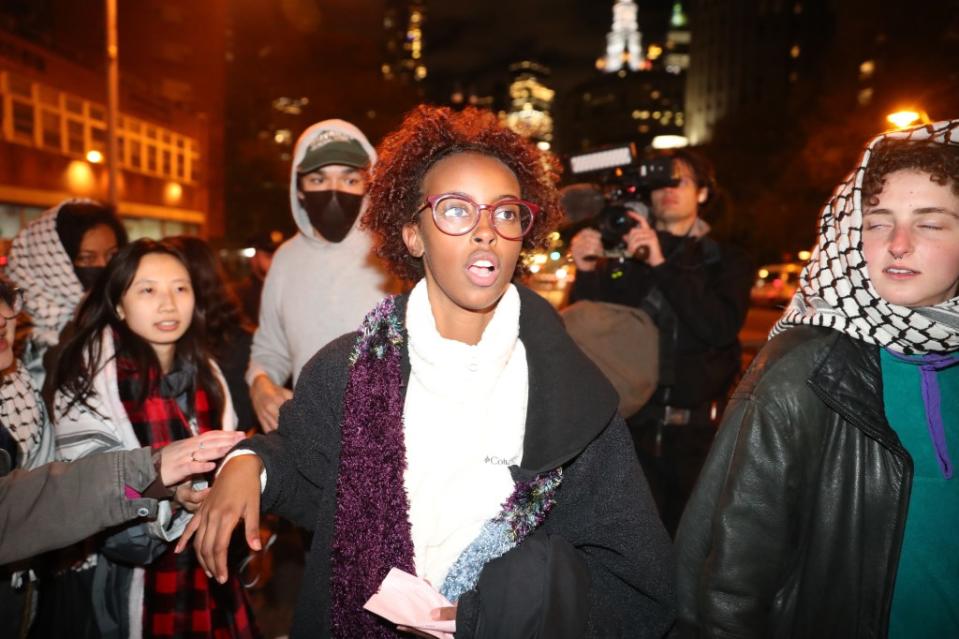 Isra Hirsi, a Barnard College junior, was among scores of Columbia students arrested for taking part in anti-Israel protests. William C Lopez/New York Post