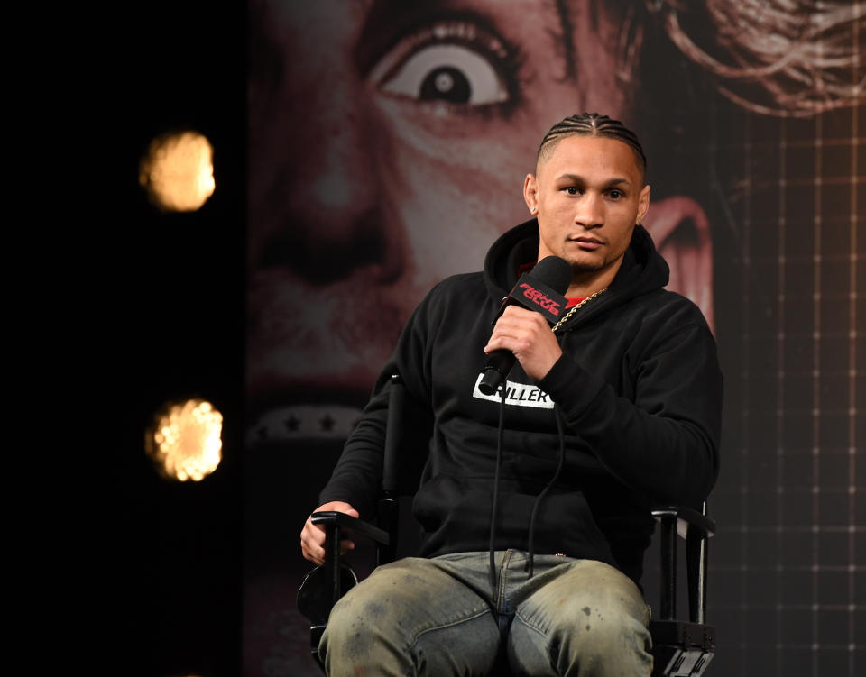 LAS VEGAS, NEVADA - 26 DE MARZO Regis Prograis asiste a una conferencia de prensa para el evento de boxeo inaugural de Triller Fight Club 2021 en The Venetian Las Vegas el 26 de marzo de 2021 en Las Vegas, Nevada.  Prograis se enfrentará a Ivan Redkach en la cartelera de la pelea Jake Paul-Ben Askren que tendrá lugar el 17 de abril de 2021 en el Mercedes-Benz Stadium de Atlanta.  (Foto de Ethan Miller/Getty Images)