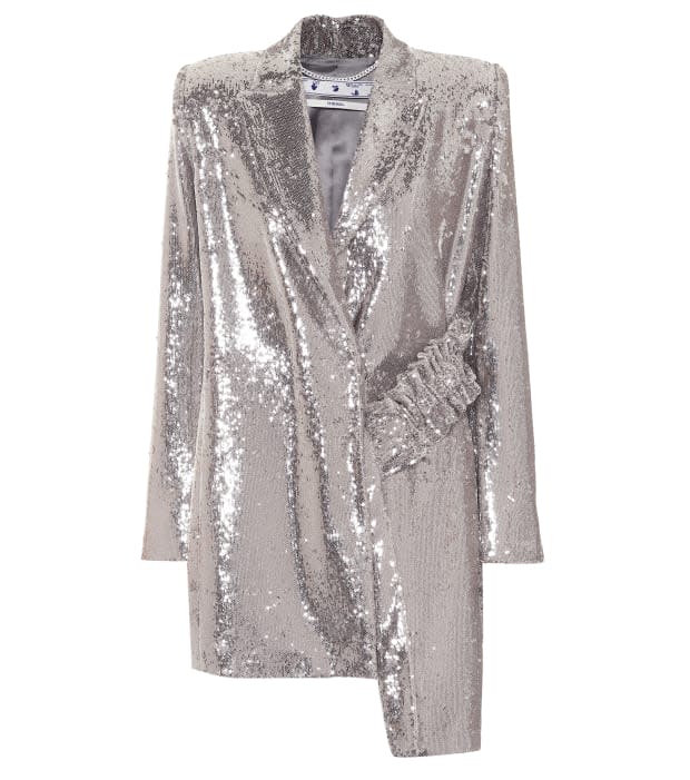 <p>Off-White Asymmetric Sequined Blazer, $1,757 (from $2,510),<a href="https://rstyle.me/+C02NOmF5c-HJjfqejwXGPg" rel="nofollow noopener" target="_blank" data-ylk="slk:available here;elm:context_link;itc:0;sec:content-canvas" class="link "> available here</a> (sizes 2-6).</p>