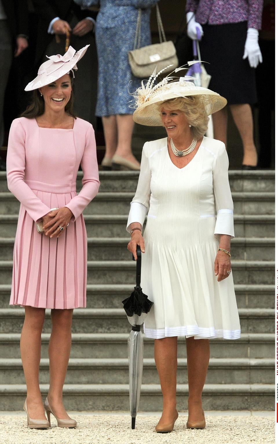 The Duchess of Cambridge at the Queen's garden party in May 2012 - Credit: Rex